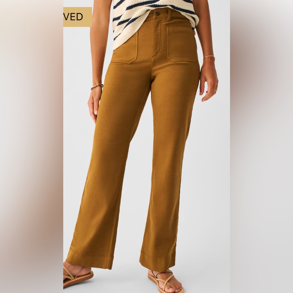 Faherty stretch terry wide leg pant womens